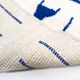Beni Ouarain Berber rug with Majorelle blue patterns, 1.45x1.04m