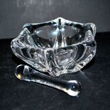 Vide-poche mortier et pilon en cristal daum signé design moderniste