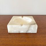 Square ashtray in vintage marble-effect alabaster
