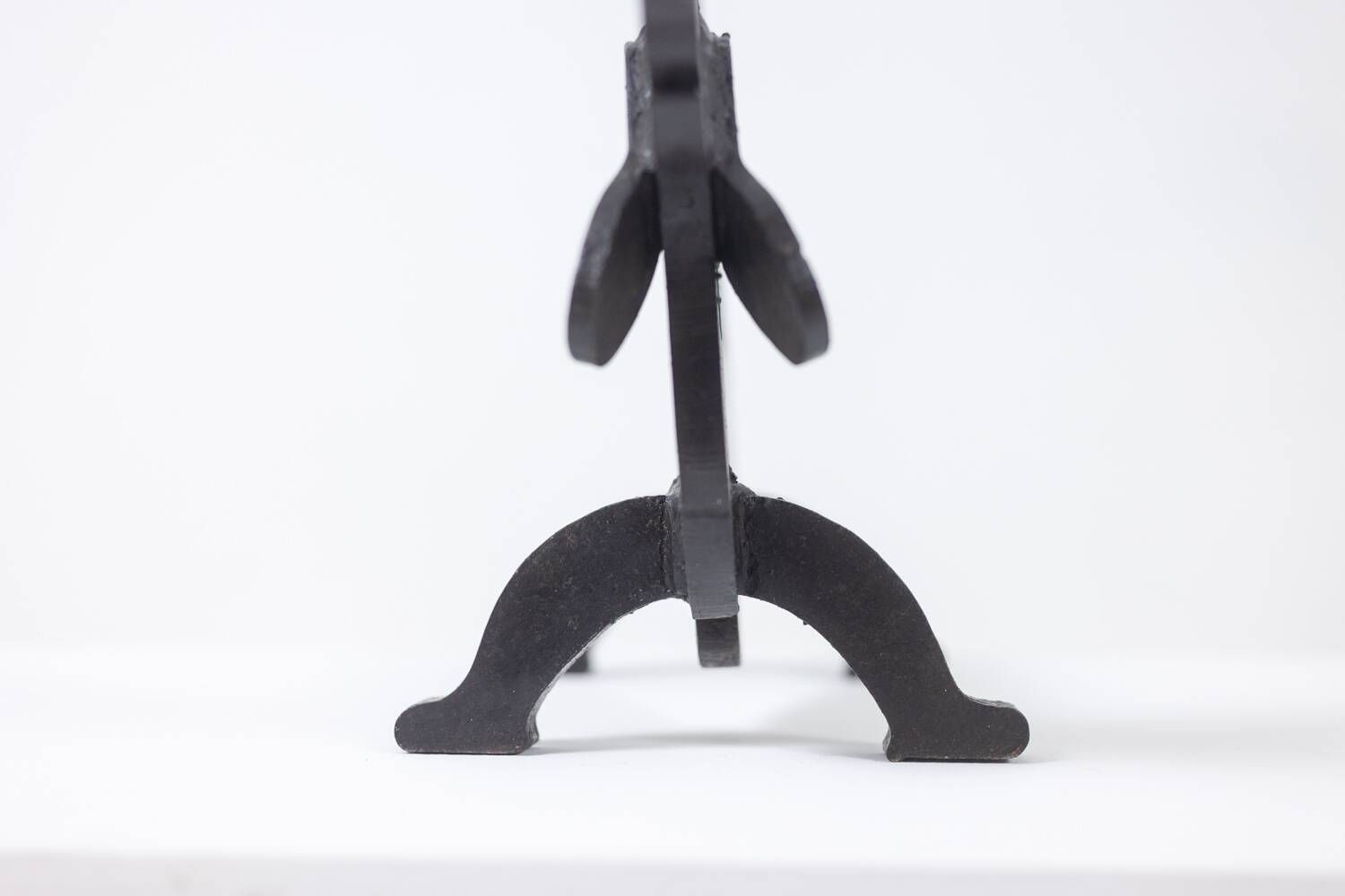 Edouard Shenck. Pair of zoomorphic andirons in wrought iron. 1950s.