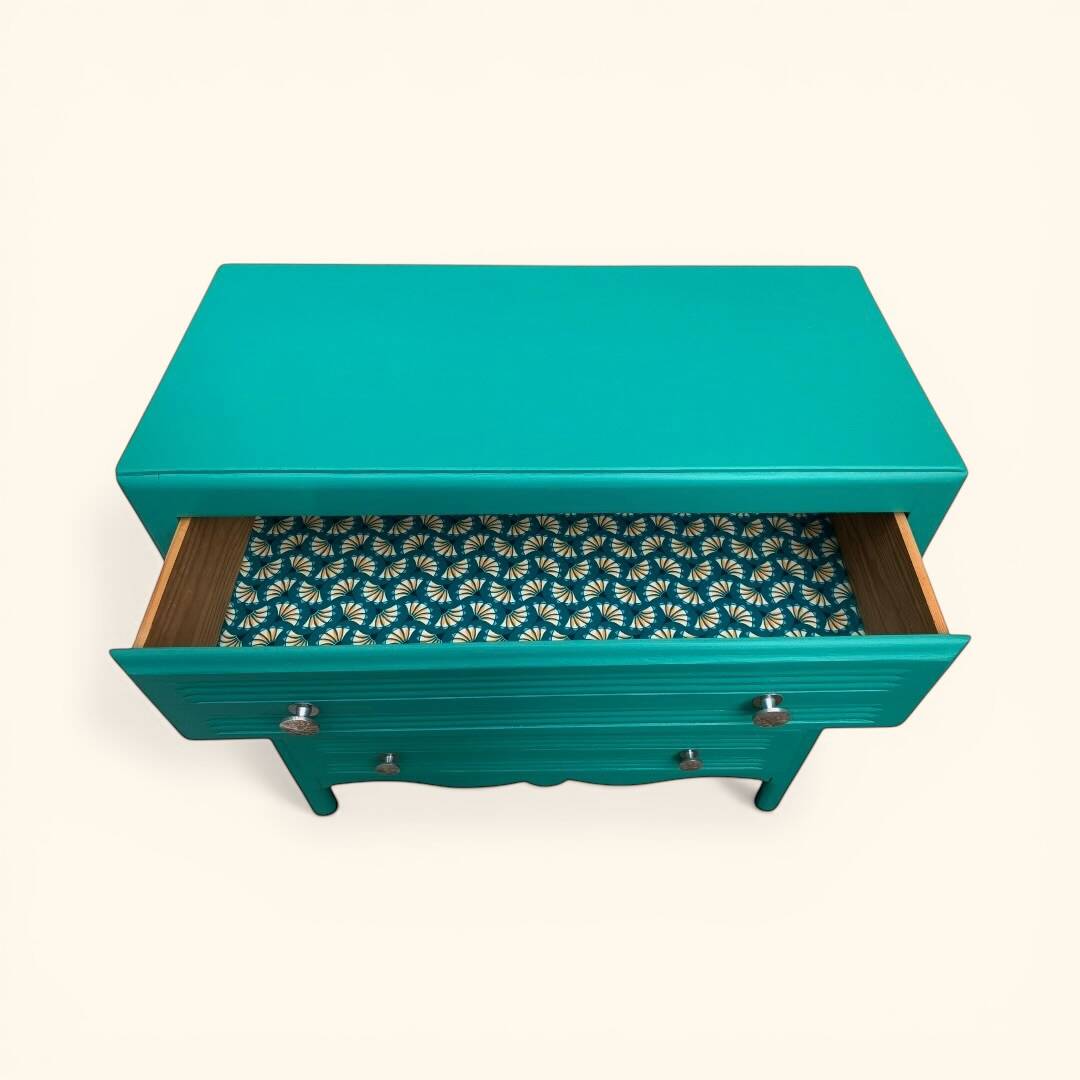 Commode art déco vert émeraude
