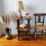 Table d'appoint, chevet en bois tourné
