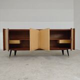 4-door sideboard in light beige and German wood from the 60s