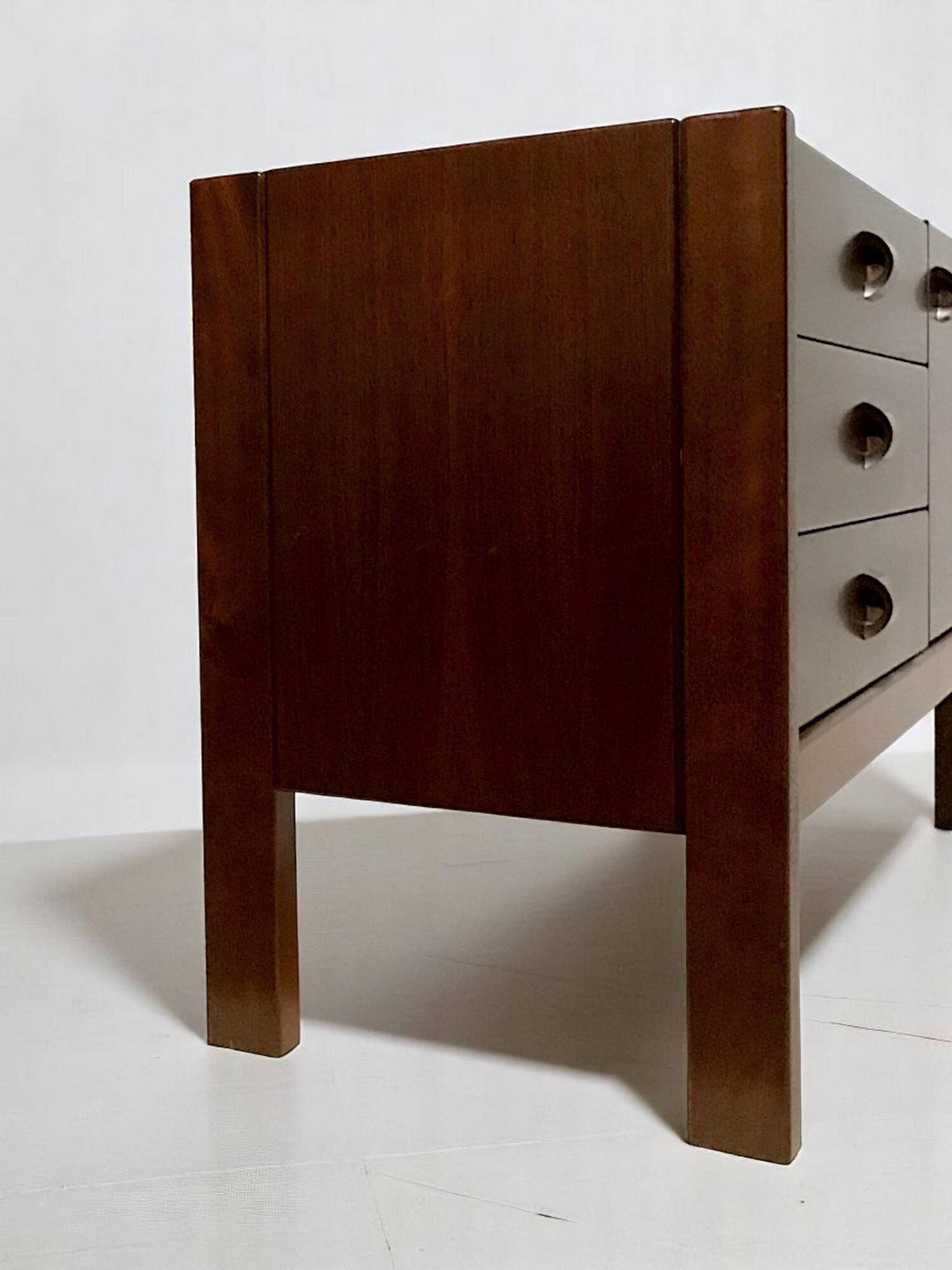 1978 - Modernist solid wood chest of drawers - France