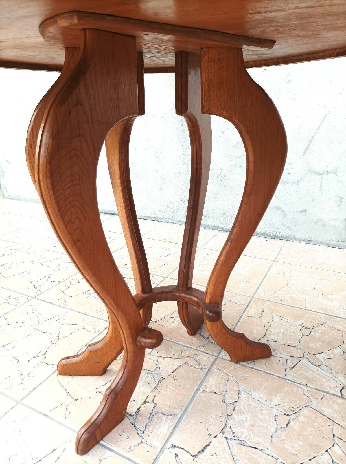 Brutalist table in solid oak