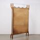 Vintage coat rack in brass, faux leather and glass, Italy, 1950s