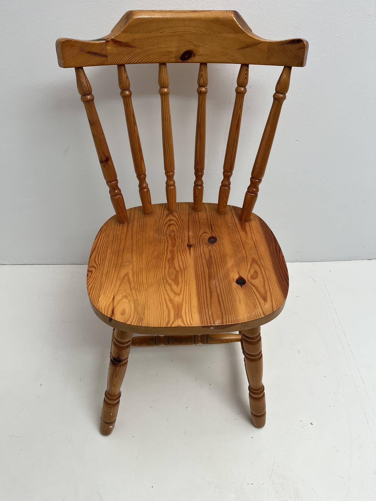 3 western country type pine chairs 1970 turned wood