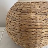Wicker braided table lamp