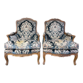 Paire de bergères de style Louis XV