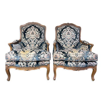 Paire de bergères de style Louis XV