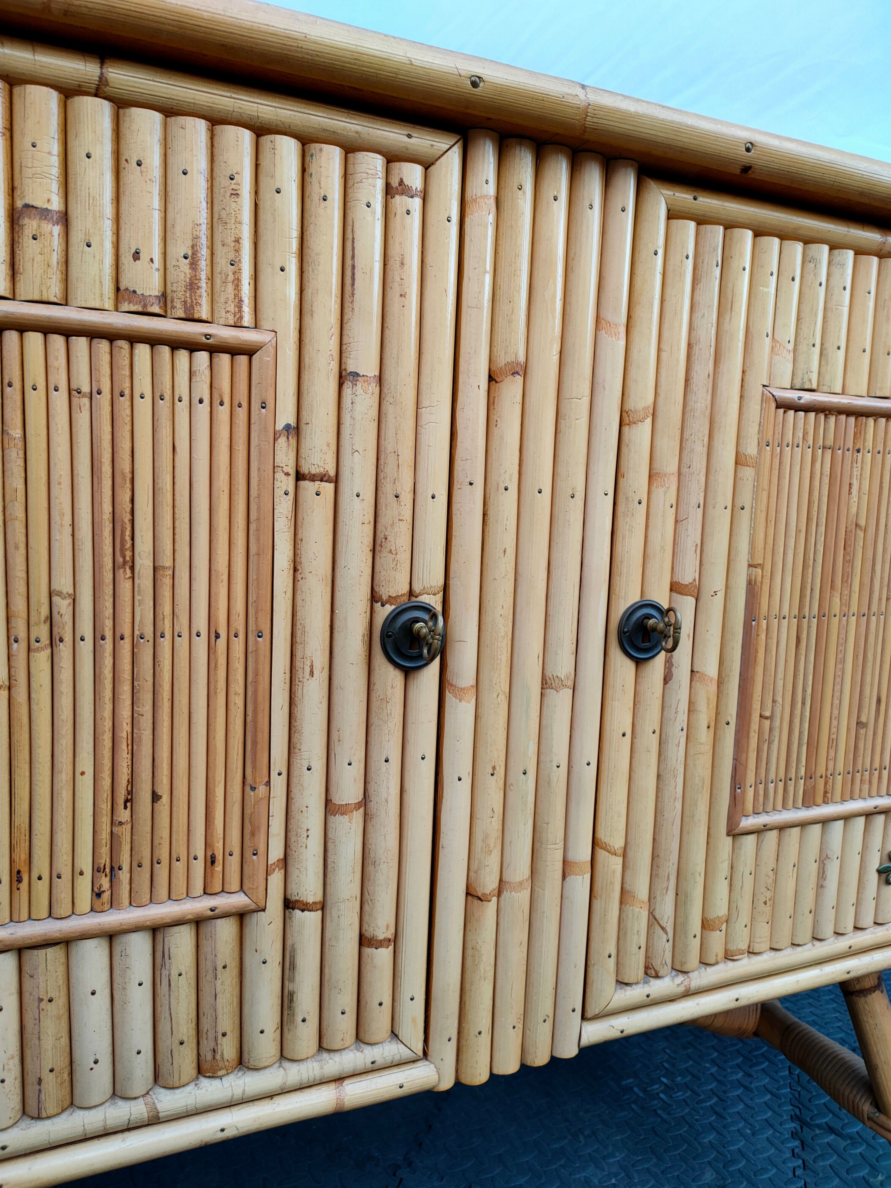 Vintage bamboo 50s enfilade French work