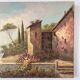 Oil painting on canvas landscape signed Rossini