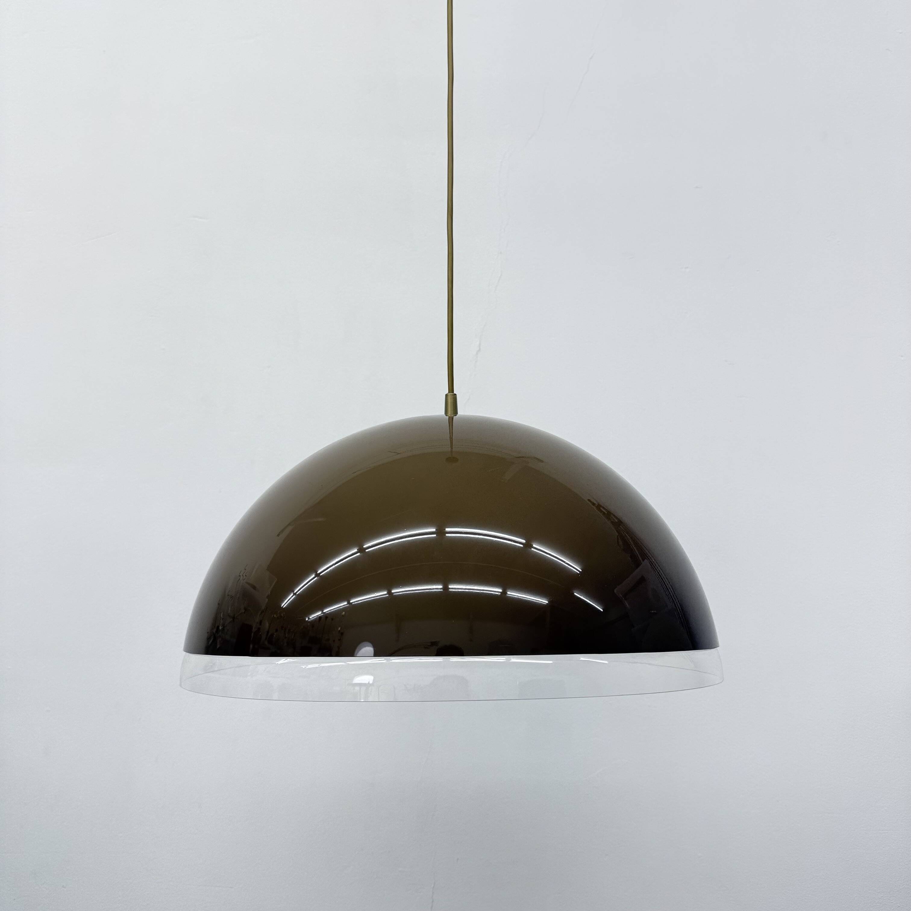Mushroom hanging lamp brown , 1970s