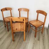 4 chaises en pin, Danemark, 1975