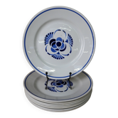 8 blue flat plates "Mitsouko"