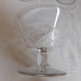 7 crystal champagne glasses engraved by Paul Nicolas (1875-1952) D'Argental