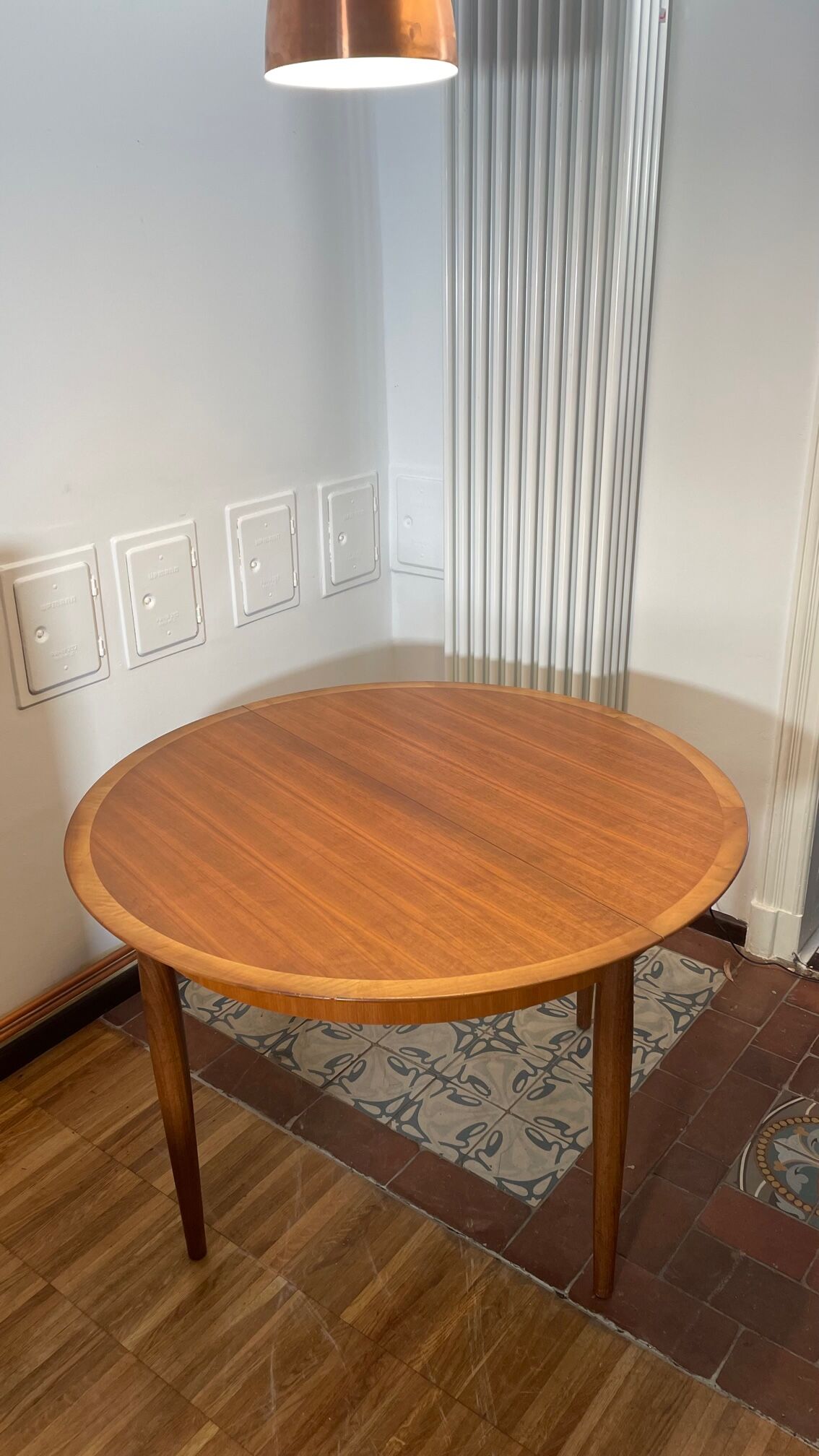 Scandinavian teak table with butterfly extension 60s
