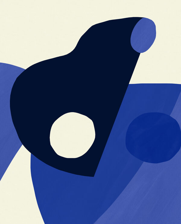 Affiche d'art femme à la peau bleue 50 x 70 cm