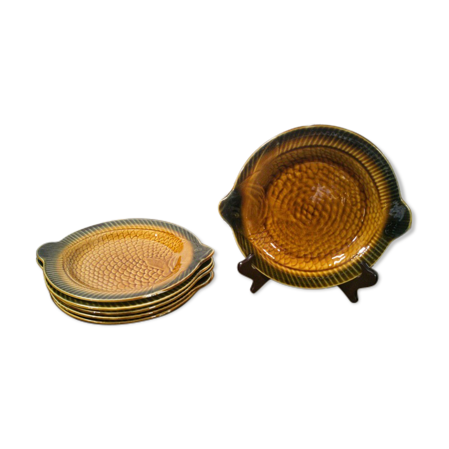 Service of 6 plates fish Sarreguemines