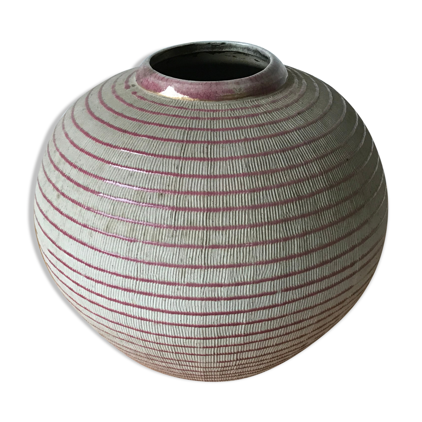 Glazed terracotta vase.