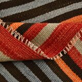 Runner Vintage Rayé – Tapis Kilim Graphique Tissé Main, 77x360 Cm