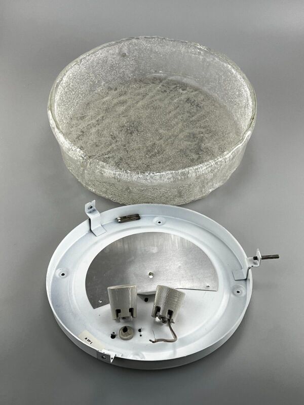 Plafonnier flush mount ice glass Hillebrand 60s