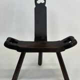 Vintage Spanish chair / stool 70s design brutalist