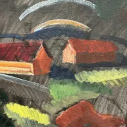 Large Original Swedish Oil on Canvas – “Landscape” by Bror Göransson – Signed – Vintage & Framed – 83 × 63 cm (32.7" × 24.8")