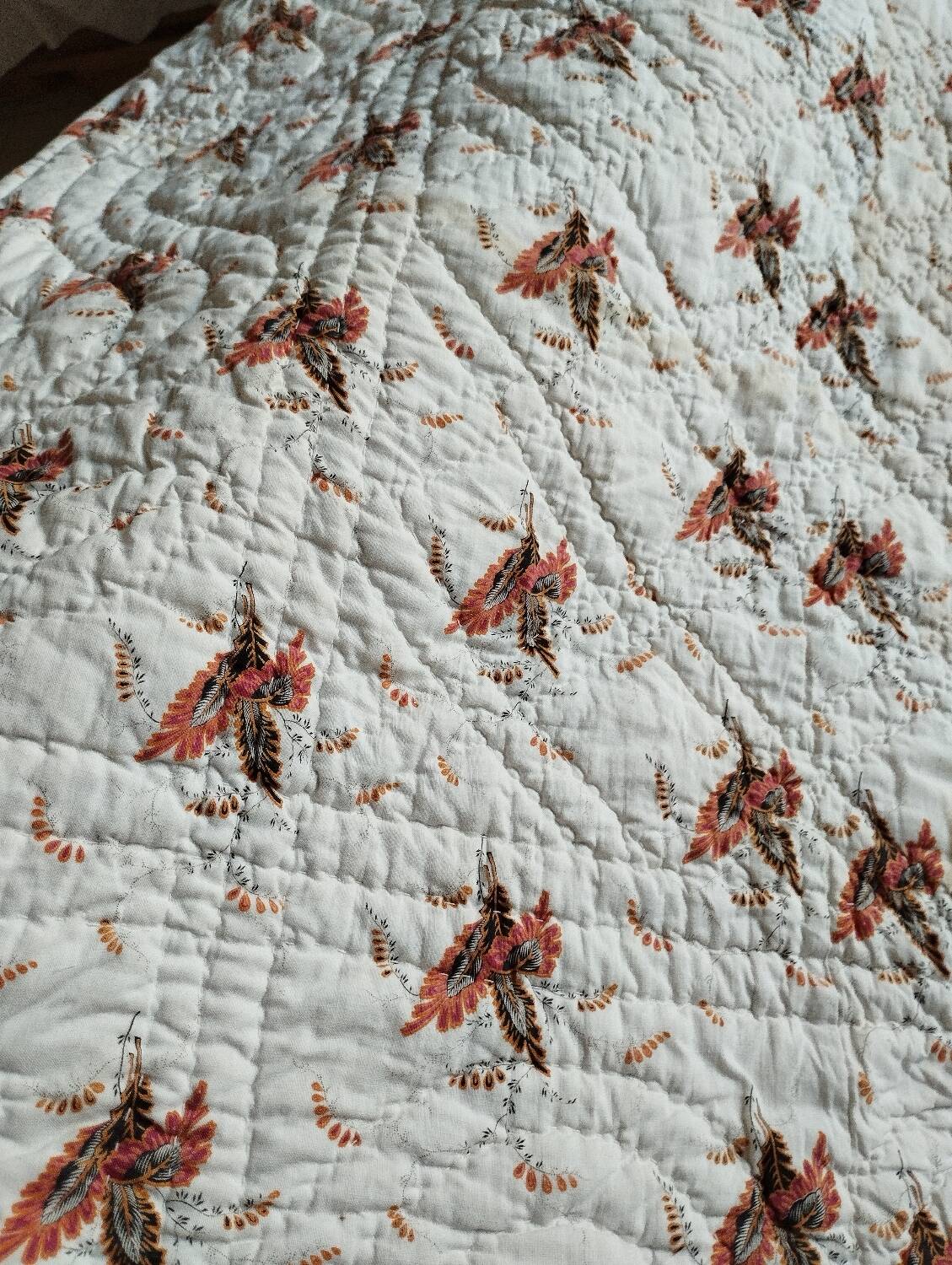 Old 2-sided Provençal pique cotton boutis