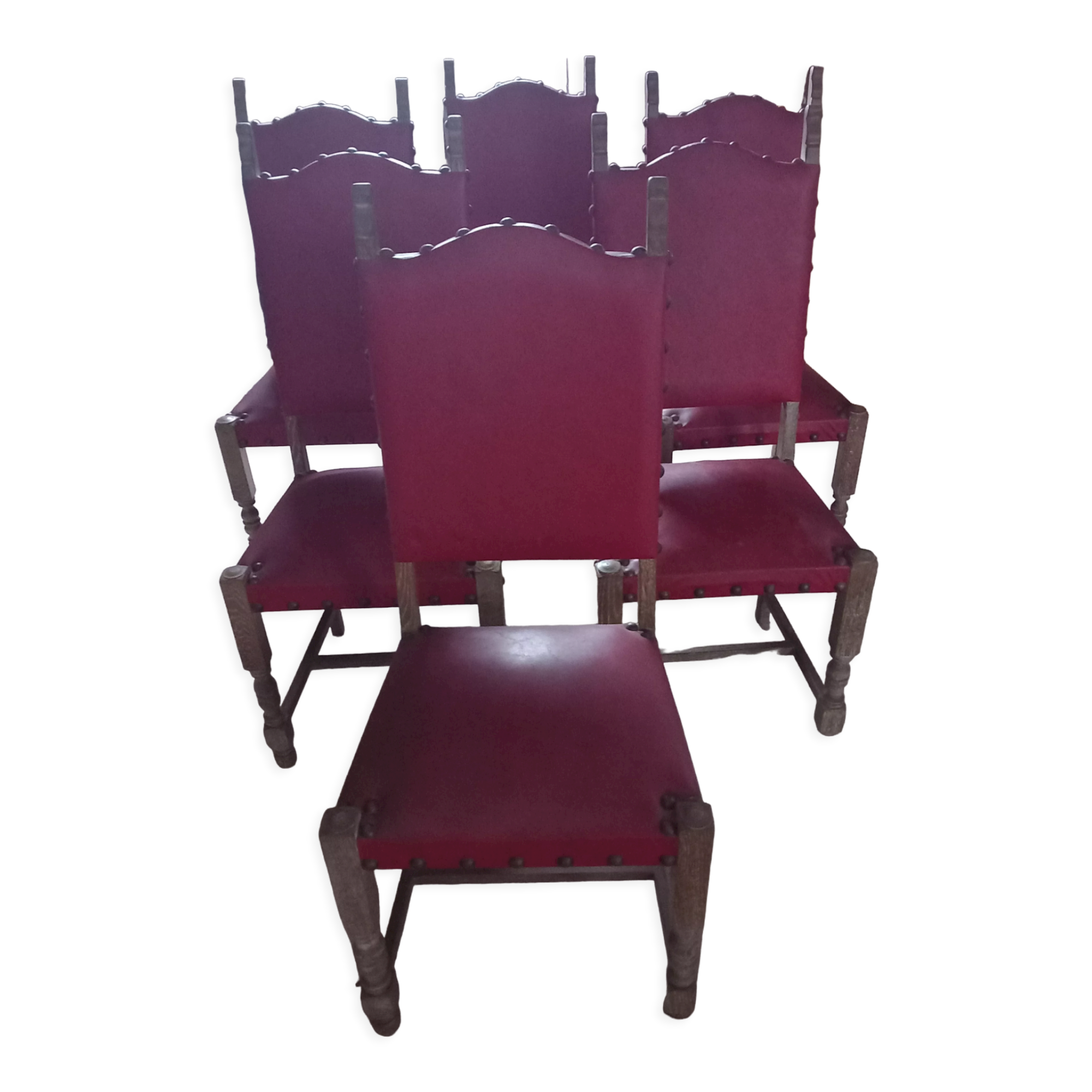 6 vintage oak chairs