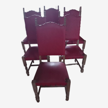 6 chaises vintage en chêne