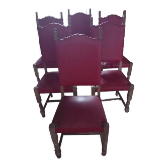 6 vintage oak chairs