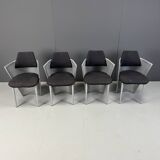 Postmodern metal dining chairs, 1980s