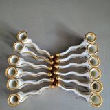 12 Limoges art porcelain knife rests in their case