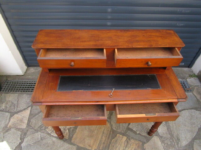 Old wooden stepped desk
