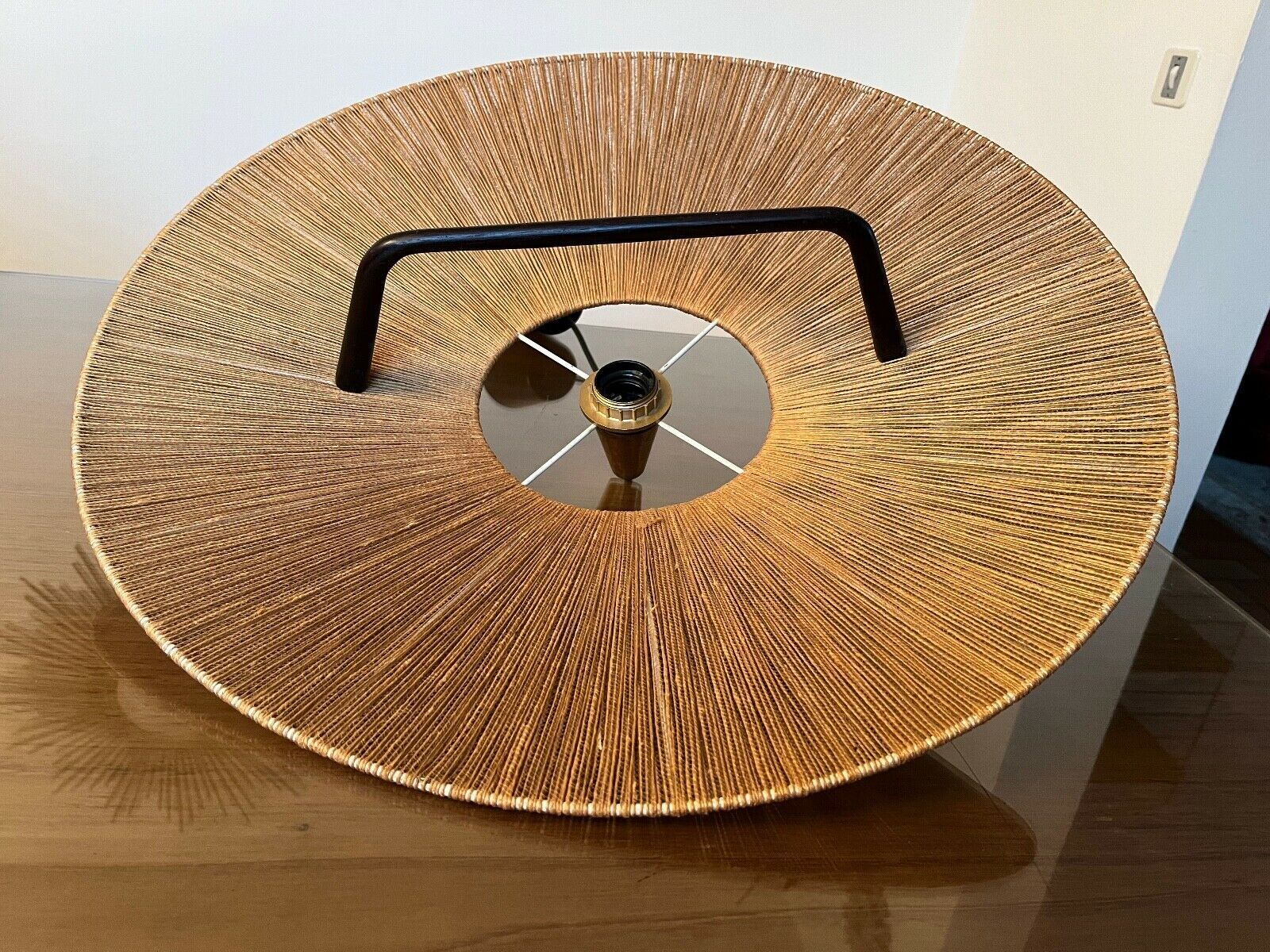 Scandinavian suspension in rope and teak - ufo - 60s 70s