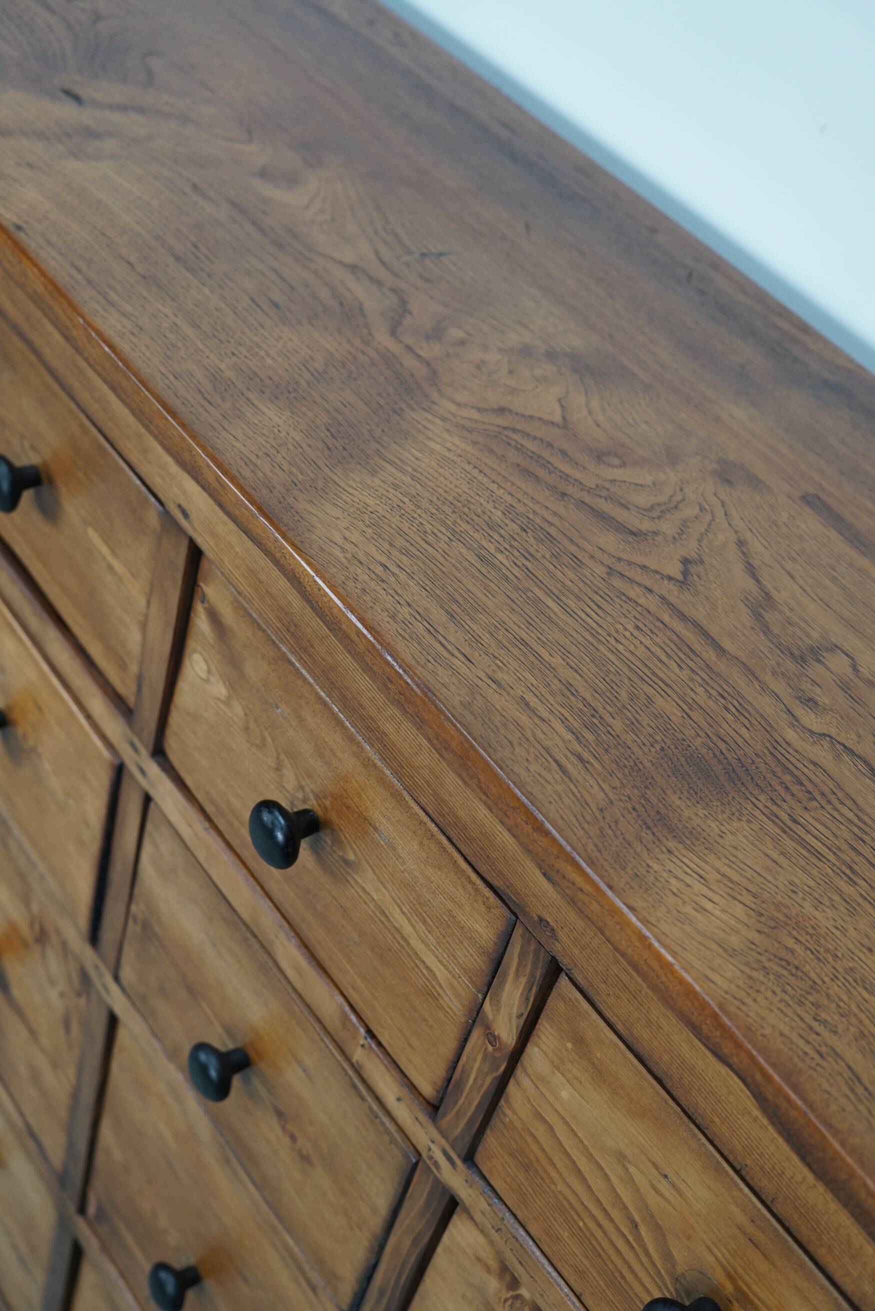 Large German Pine Industrial Apothecary / Shop Cabinet, 1950s