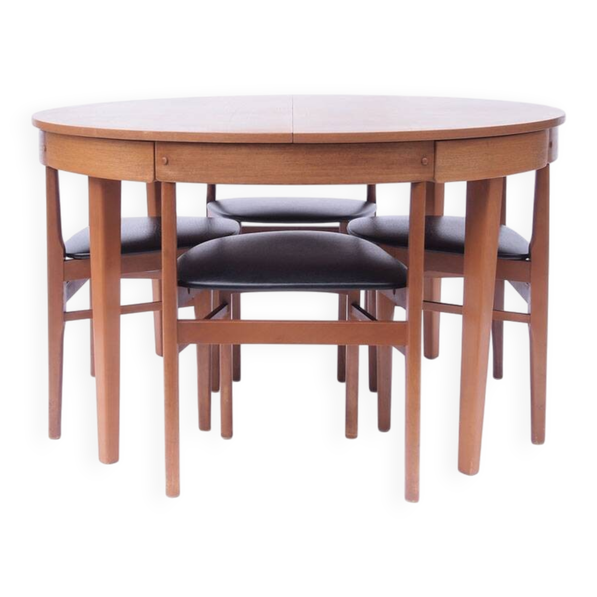 Table ronde à repas et ses 4 chaises vintage scandinave