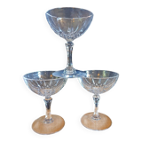 6 antique crystal champagne glasses