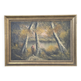 Dipinto d’atmosfera "Paesaggio Autunnale" – Vintage anni '70 con Cornice Do