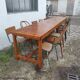 Old country farmhouse table of 3m50 for 12 people with rustic fir spacers