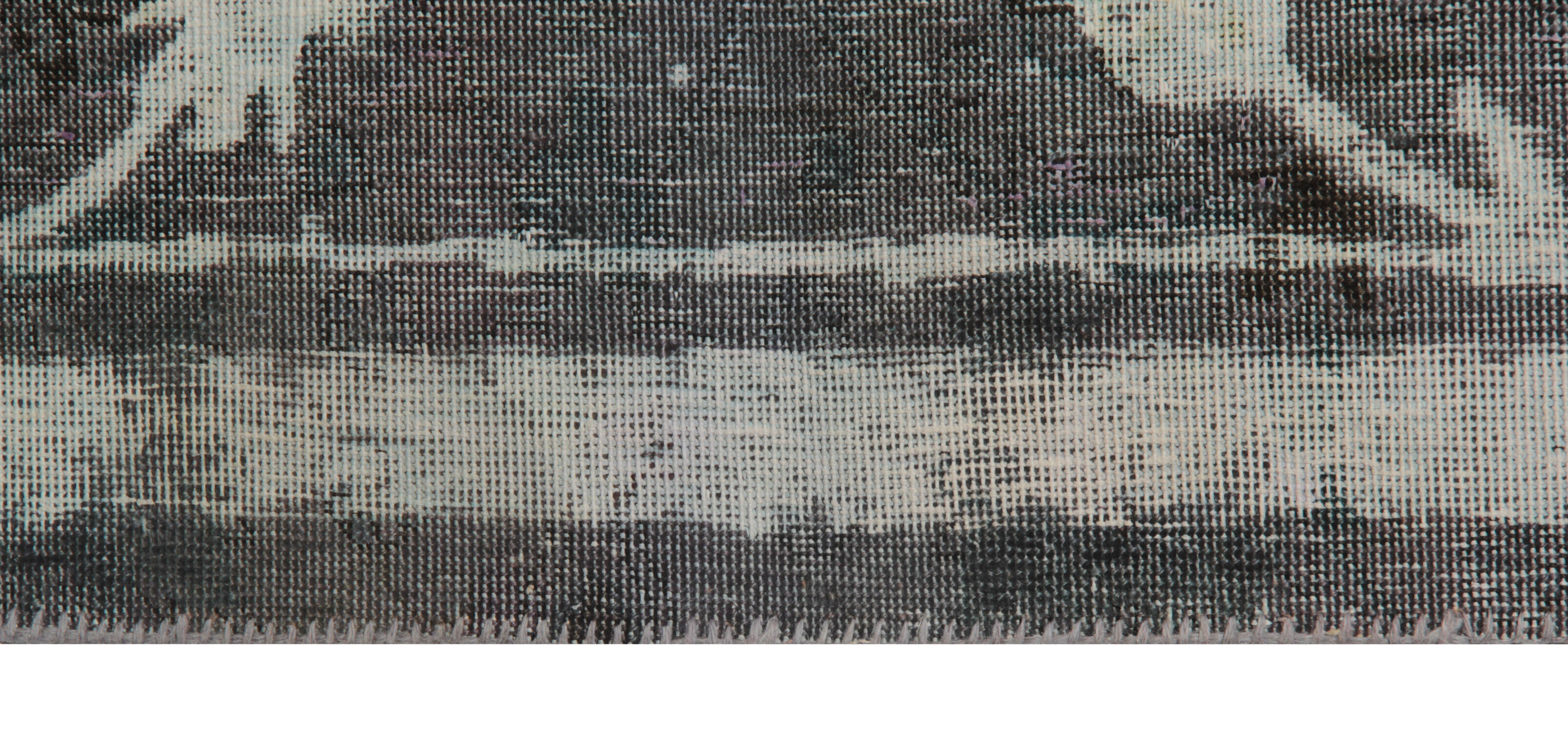 Vintage persian rug handwoven overdyed wool living area rug