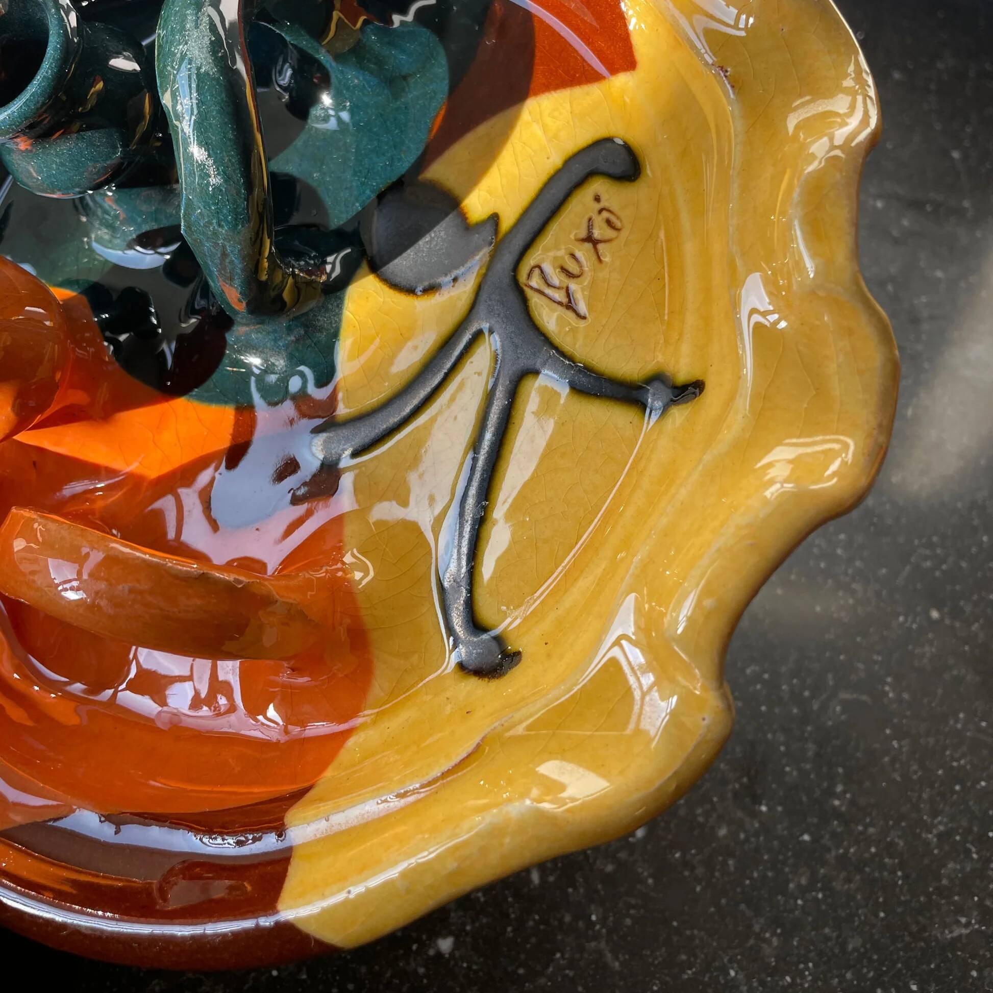 Thomas Buxo multifunctional ceramic candlestick ashtray olive dish