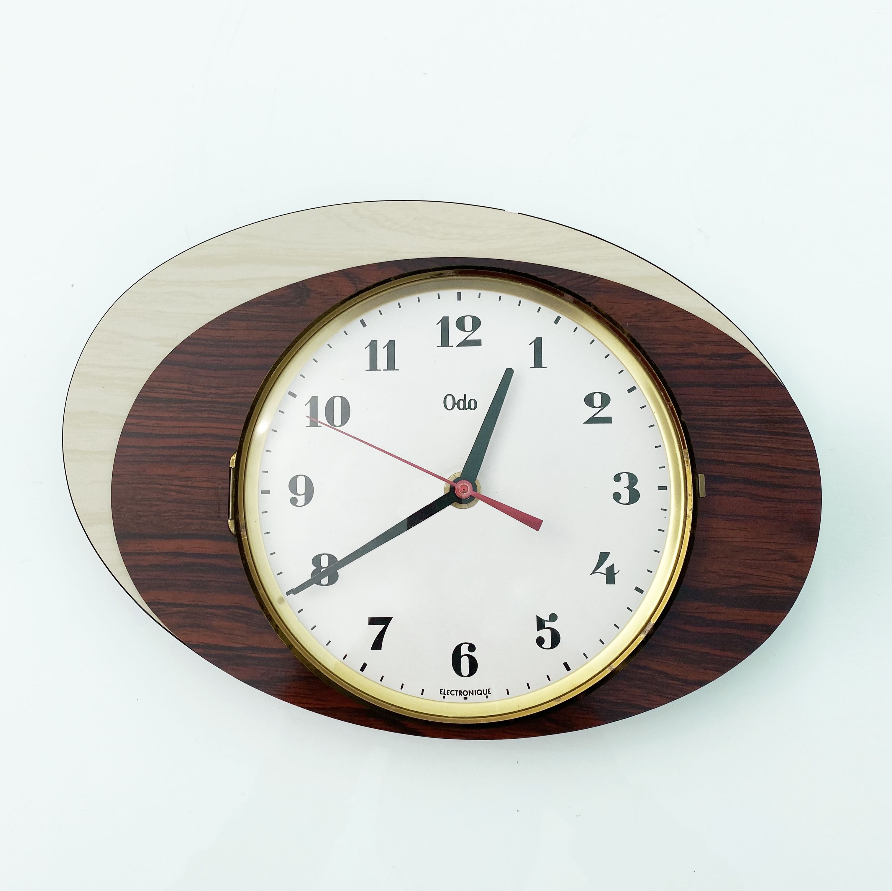 Wall clock formica double ellipse. France 60s