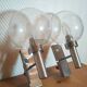Pair of bubbled glass and inox wall lamps Doria Leuchten design 70s