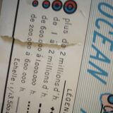 Former vintage Rossignol 50s Asia physical and political map