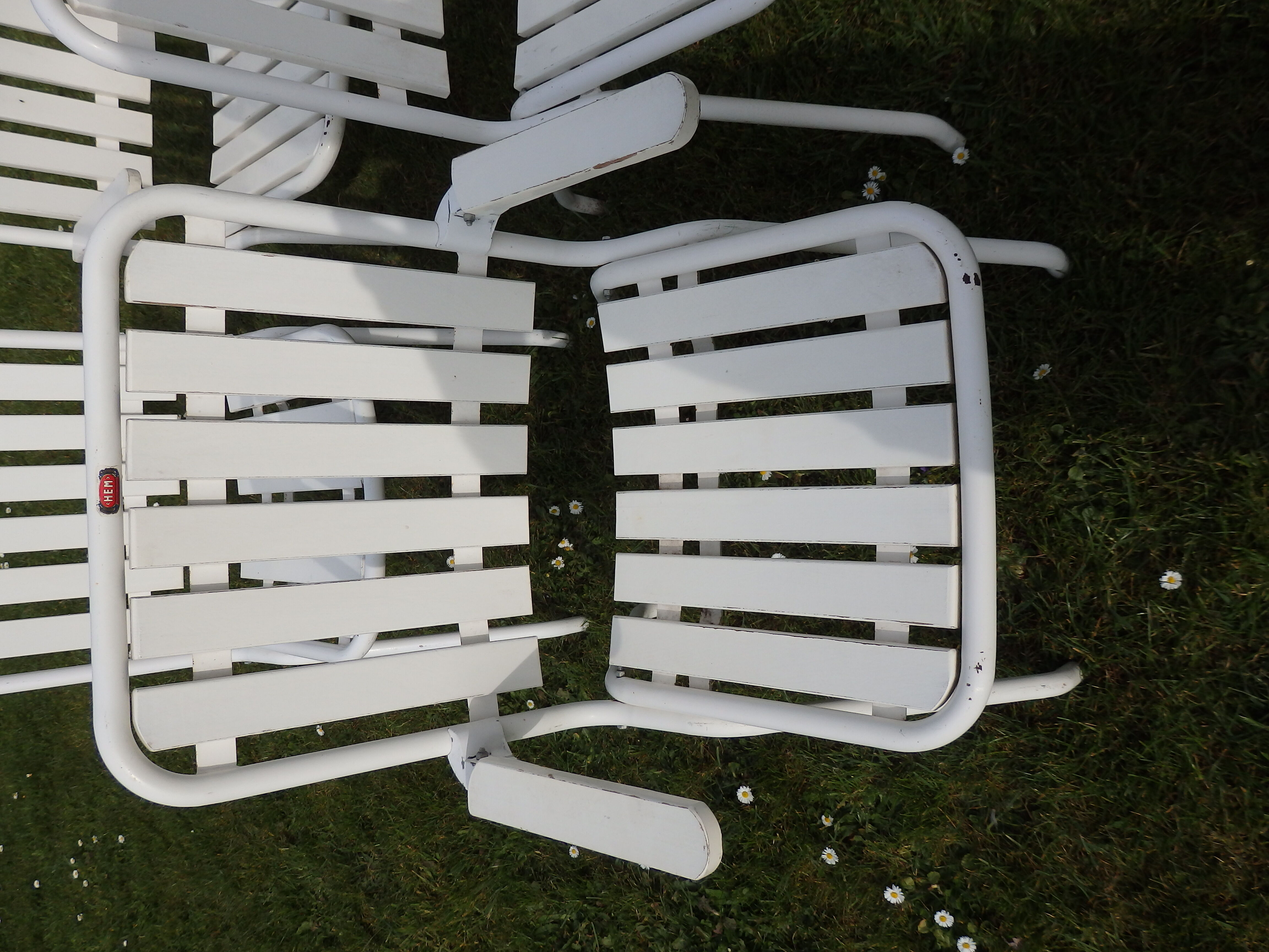 Vintage garden chairs and armchairs H.E.M year 50/60