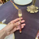 Wood and brass fish service