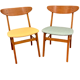 Scandinavian chairs 1960s/70s in solid beech and teak