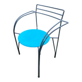 Fauteuil en métal laqué noir Lune d’Argent par Pascal Mourgue 1985